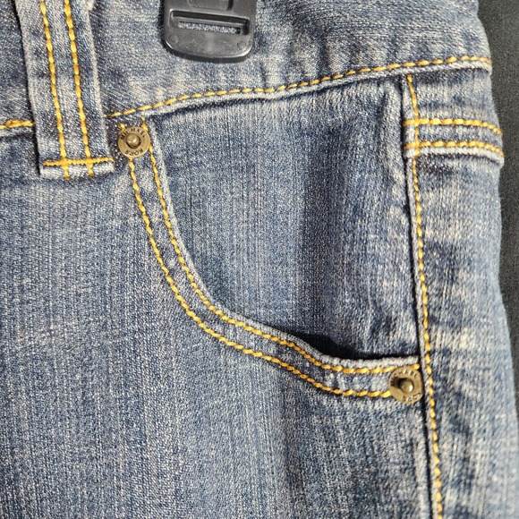 MICHAEL KORS Womens Denim Capri Pants Medium Wash MK Logo Button Size 10 - Picture 2 of 7